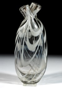FREE-BLOWN MARBRIE-DECORATED GEMEL BOTTLE