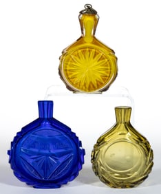 CONTINENTAL CUT GLASS PERFUME BOTTLES, LOT OF THREE