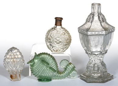 ASSORTED GLASS PERFUME / COLOGNE BOTTLES, LOT OF FOUR