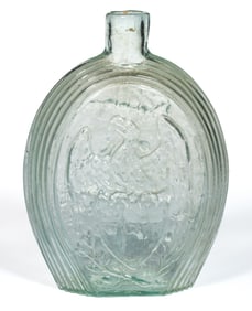 GII-54 EAGLE - FURLED FLAG PICTORIAL / HISTORICAL FLASK