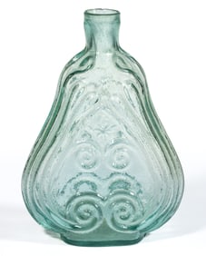 GIX-10 SCROLL FIGURED HISTORICAL FLASK
