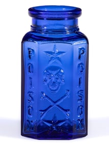SKULL AND CROSSBONES EMBOSSED KU-19 POISON BOTTLE