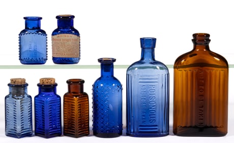 ASSORTED POISON BOTTLES, LOT OF EIGHT