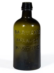 CARTER'S SPANISH MIXTURE, RICHMOND, VIRGINIA EMBOSSED PATENT MEDICINE BOTTLE