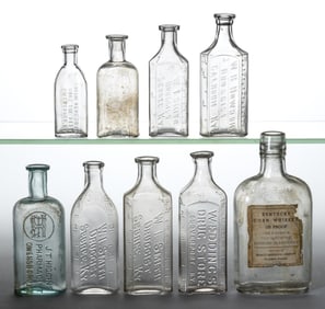 KENTUCKY EMBOSSED MEDICINE / PHARMACY BOTTLES, LOT OF EIGHT