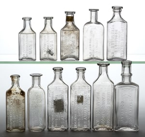 KENTUCKY EMBOSSED MEDICINE / PHARMACY BOTTLES, LOT OF 11