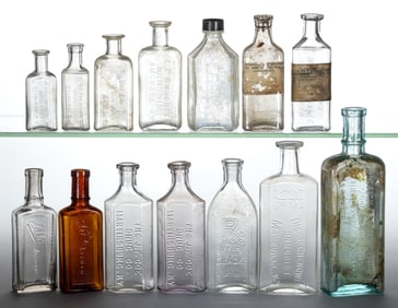 KENTUCKY EMBOSSED MEDICINE / PHARMACY BOTTLES, LOT OF 14