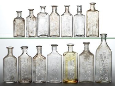 KENTUCKY EMBOSSED MEDICINE / PHARMACY BOTTLES, LOT OF 14