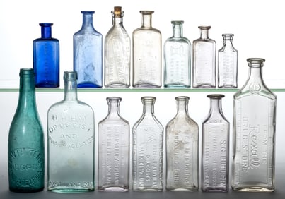 ASSORTED MEDICINE / PHARMACY BOTTLES, LOT OF 14
