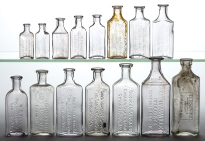 KENTUCKY EMBOSSED MEDICINE / PHARMACY BOTTLES, LOT OF 15