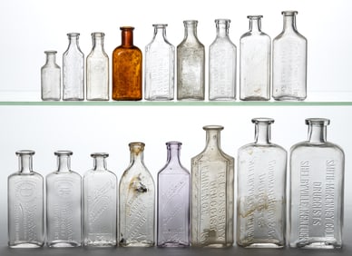 KENTUCKY EMBOSSED MEDICINE / PHARMACY BOTTLES, LOT OF 17