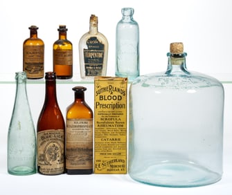 ASSORTED LABELED OR EMBOSSED KENTUCKY BOTTLES, LOT OF NINE