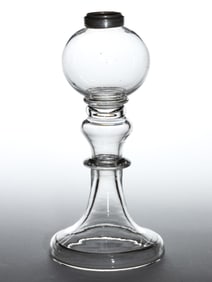 FREE-BLOWN GLASS WHALE OIL / FLUID STAND LAMP