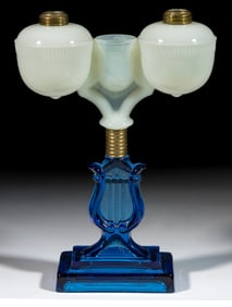 RIPLEY MARRIAGE / WEDDING KEROSENE STAND LAMP