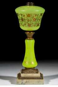 GILT-DECORATED KEROSENE BANQUET STAND LAMP
