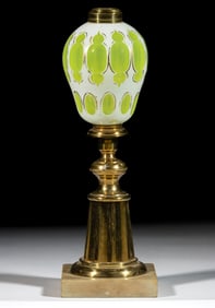 CUT OVERLAY MOORISH WINDOWS KEROSENE STAND LAMP