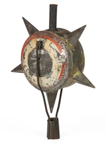 DECORATED SHEET-IRON / TIN STAR FIGURAL CAMPAIGN TORCH