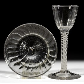 ENGLISH PATTERN-MOLDED OPAQUE-TWIST WINE