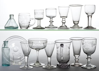 ASSORTED GLASS ARTICLES, LOT OF 15