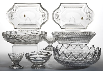 ANGLO-IRISH CUT GLASS TABLE ARTICLES, LOT OF EIGHT
