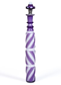 CONTINENTAL CUT-OVERLAY GLASS TALL COLOGNE BOTTLE