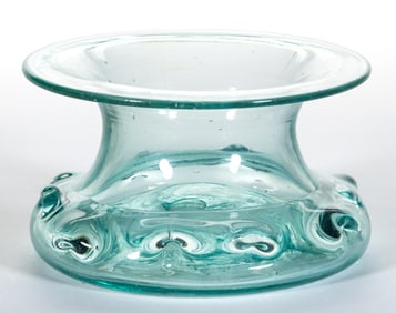 FREE-BLOWN AND PINCHED DECORATED GLASS DISH