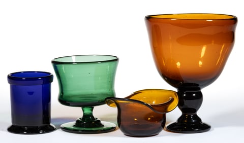 FREE-BLOWN GLASS ARTICLES, LOT OF FOUR