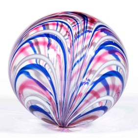 FREE-BLOWN MARBRIE-DECORATED WITCH BALL