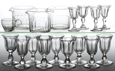 ASSORTED CUT GLASS DRINKING ARTICLES, LOT OF 17