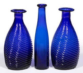 ASSORTED BLOWN-MOLDED COMMERCIAL COLOGNE / TOILET BOTTLES, LOT OF THREE