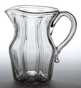PILLAR-MOLDED GLASS PITCHER
