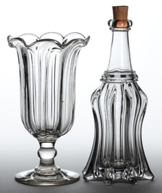PILLAR-MOLDED GLASS ARTICLES, LOT OF TWO