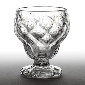 PATTERN-MOLDED DIAMOND-QUILT GLASS FOOTED OPEN SALT