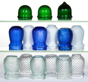 ASSORTED GLASS CHRISTMAS LIGHTS, LOT OF 15