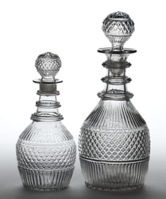 BLOWN-MOLDED GII-18 DECANTERS, LOT OF TWO