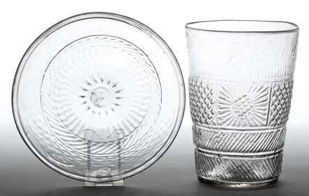 BLOWN-MOLDED THREE-MOLD GLASS ARTICLES, LOT OF TWO