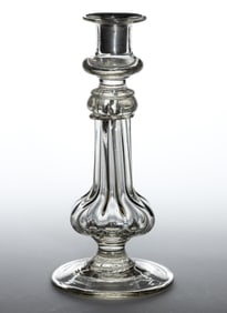 PILLAR-MOLDED GLASS CANDLESTICK