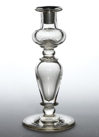 PITTSBURGH FREE-BLOWN GLASS CANDLESTICK