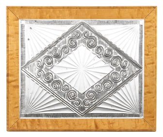 SANDWICH ATTRIBUTED PRESSED LACY S-SCROLL AND DIAMOND WINDOW PANE