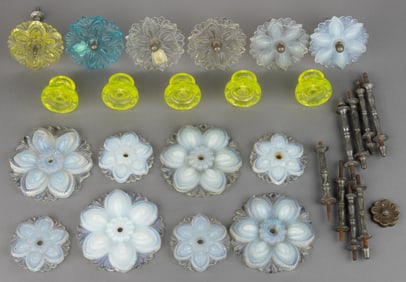ASSORTED PRESSED LACY-ERA GLASS ARTICLES, UNCOUNTED LOT