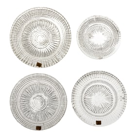 LEE/ROSE NO. 11, 12, 13B, AND 13C PRESSED CUP PLATES, LOT OF FOUR