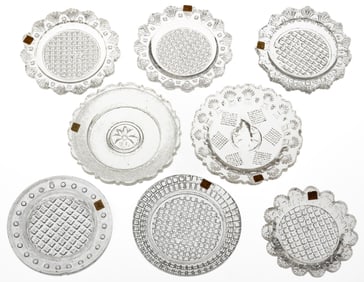 LEE/ROSE NO. 50, 52, 53, 54, 55, 56, 57, AND 58 PRESSED CUP PLATES, LOT OF EIGHT