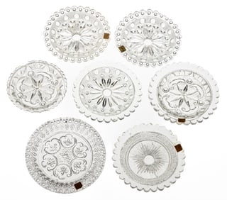 LEE/ROSE NO. 106 - 126A PRESSED CUP PLATES, LOT OF 13