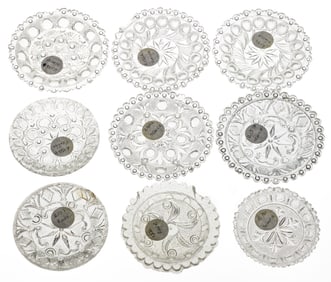 LEE/ROSE NO. 122 - 150 PRESSED CUP PLATES, LOT OF 18