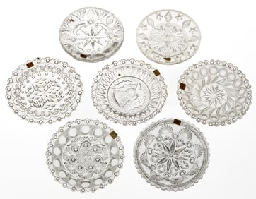 LEE/ROSE NO. 127 - 136 PRESSED CUP PLATES, LOT OF 13