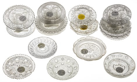 LEE/ROSE NO. 171A - 198 PRESSED CUP PLATES, LOT OF 19