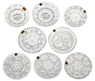LEE/ROSE NO. 175, 176, 176B, 177, 177A, 177B, 178, AND 178A PRESSED CUP PLATES, LOT OF EIGHT