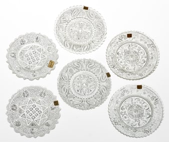 LEE/ROSE NO. 256 - 263 PRESSED CUP PLATES, LOT OF TEN