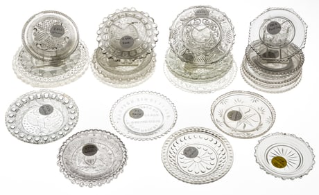 LEE/ROSE NO. 315 - 694 PRESSED CUP PLATES, LOT OF 26