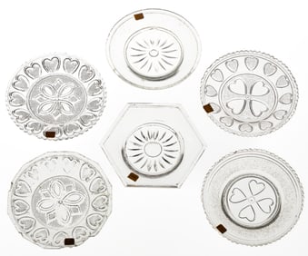 LEE/ROSE NO. 448 - 499 PRESSED CUP PLATES, LOT OF 12